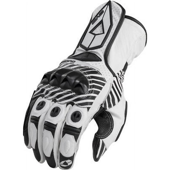 EVS Misano Sport Leather Motorcycle Gloves White Sm 612106-0202
