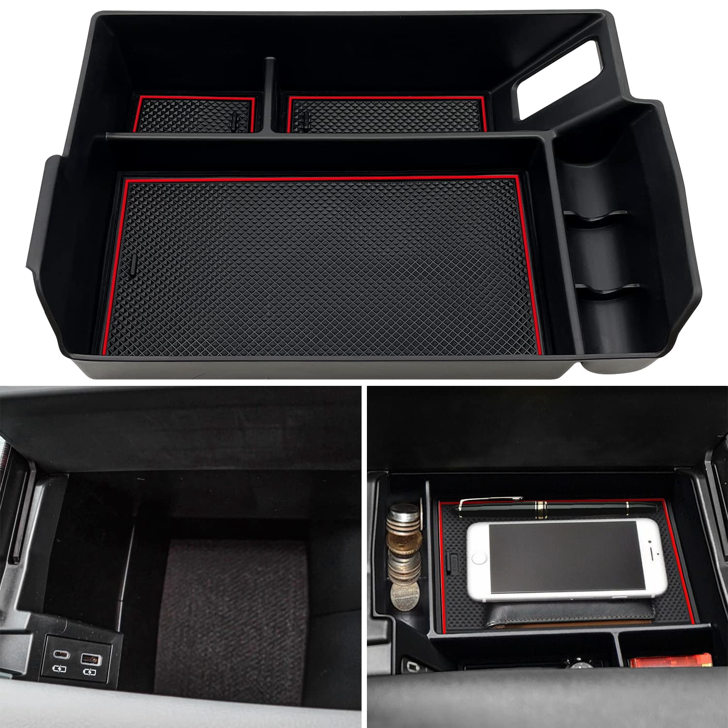 Autorder Car Phone Holder For 2021-2024 Toyota Sienna - Dash Organizer With Card Slots, 360° Rotation