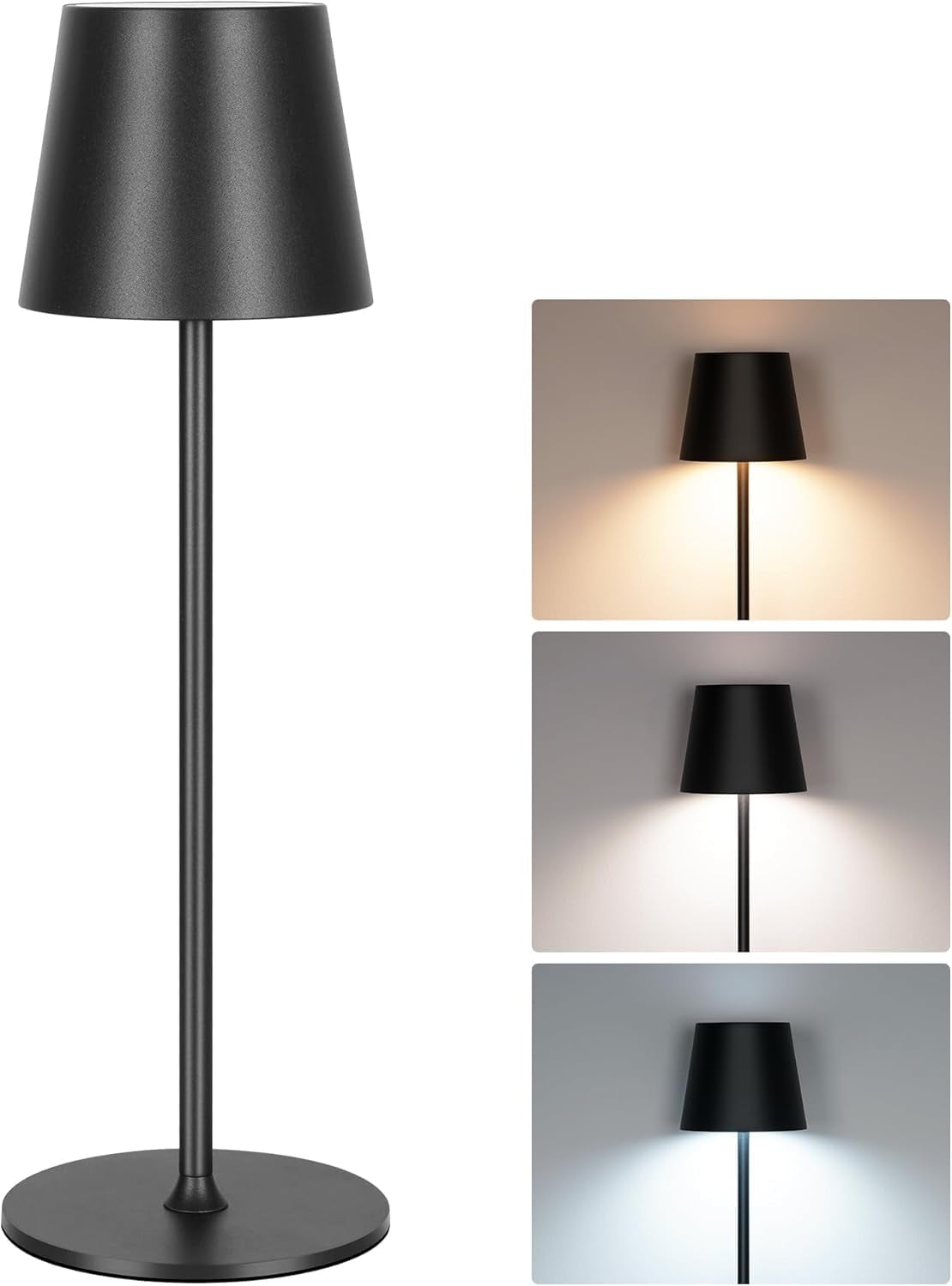 Cordless Table Lamps Rechargeable - Outdoor Waterproof LED Table Light Portable 5000mah Battery Operated Lamp 3 Color Stepless Dimming Memory Function - View #2