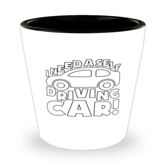 Self-Driving Car Shot Glass - 1.5oz Mini Glassware Gift for EV Enthusiasts