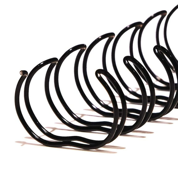 EW21L0104-BK - Twin Loop Wire Binding Spines for 20 - 30 Sheet Capacity - 1/4 inch x 11in - 2 to 1 Pitch - Black - 100/bx
