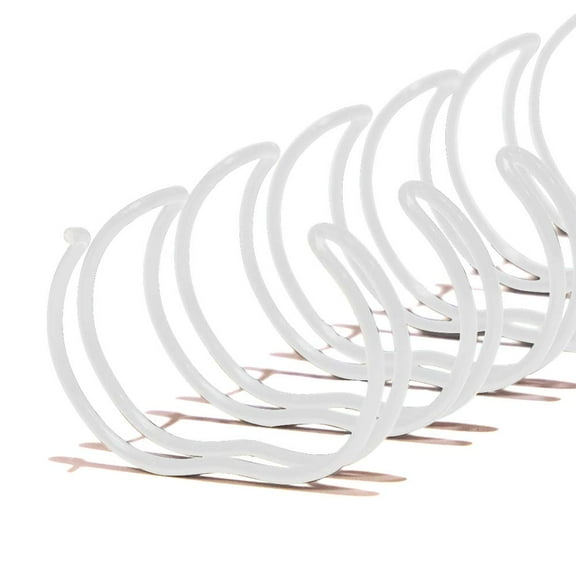 EW21L0916-WH - Twin Loop Wire Binding Spines for 100 - 120 Sheet Capacity - 9/16 inch x 11in - 2 to 1 Pitch - White - 100/bx
