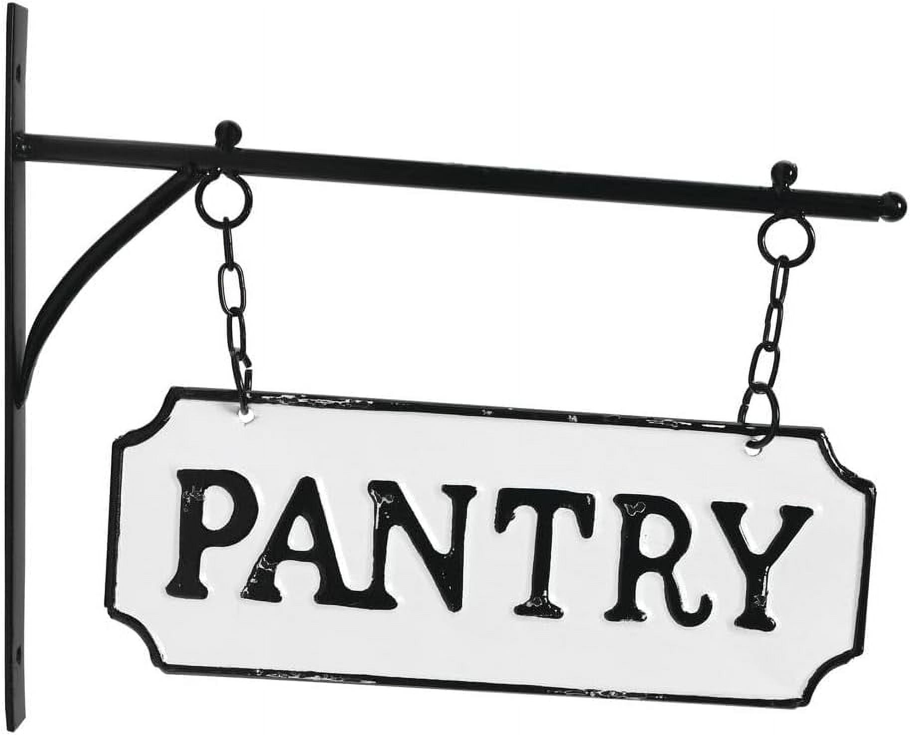 EWA80579 Metal Pantry Sign With Hanging Display Bar, 13Inch Length