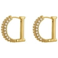 thumbnail image 1 of EWASON D Letter Full Diamond Earrings Women's Sweet Cool Earrings Temperament Earrings,Alloy,Gold, 1 of 8