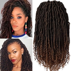 EWASON Wigs for Black Women Human Hair,Crochet Hair Distressed Bow Faux Braids Messy Pre Looped Soft Locks,Brown