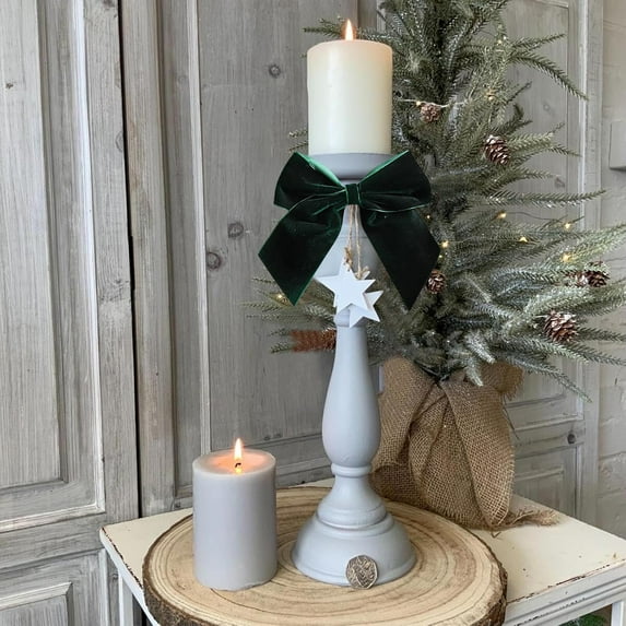 EWASWON 12 Pack Christmas Velvet Bows - 5.1x7 Inch Vintage Velvet Bows for Christmas Tree, Wreath & Garland Decoration, Holiday Green Christmas Decor Bows