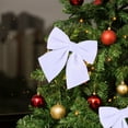 thumbnail image 1 of EWASWON 2 Pack White Velvet Christmas Tree Bows - Holiday Decor Topper for Indoor Outdoor Gift Wrapping, 1 of 7