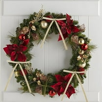 EWASWON 24 Pack Beige Velvet Christmas Bow Ornaments - Velvet Bows for Tree, Wreath & Garland Decorations