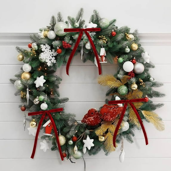 EWASWON 24 Pack Burgundy Velvet Christmas Bows - Holiday Decor for Christmas Tree, Wreath & Garland - Festive Christmas Bow Decorations Set