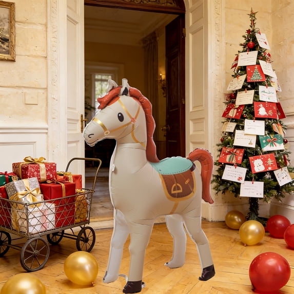 EWASWON 53.5 Inch Standing Inflatable Horse Balloon for Cowb-oy Western Farm Birthday Party Decorations