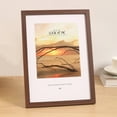 thumbnail image 1 of EWASWON 7x5 Photo Frame Wooden Picture Frame Tabletop and Wall Hanging Rustic Brown Solid Wood for Tabletop Display Family Wedding Pictures, 1 of 6