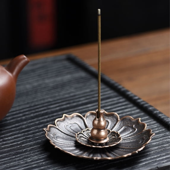 EWASWON Backflow Incense Holder Multifunctional Lotus - Alloy Incense Burner with Removable Ash Plate for Cones & Sticks, Meditation Aromatherapy Decor for Home Office Yoga