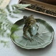 thumbnail image 1 of EWASWON Ceramic Frog Statue Garden Frog Figurine Outdoor Patio Decor Whimsical Indoor Tabletop Bathroom Shelf Decor Cute Animal Ornament Gift for Frog Lovers, 1 of 6