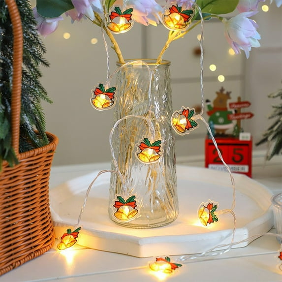 EWASWON Christmas 1.5M 10-Bulb Multicolor Christmas LED Bell Light String, Indoor Outdoor Xmas Tree Decorations, Holiday Party Garden Patio Hanging Lights