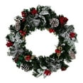 thumbnail image 1 of EWASWON Christmas 12 Inch Artificial Christmas Wreath, Handmade with Red Berries, Pinecones & Bow, Snowy Design for Door & Wall Hanging - Festive Holiday Decor, 1 of 6