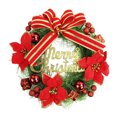 thumbnail image 1 of EWASWON Christmas 12 Inch Red Artificial Christmas Wreath, Plastic Holiday Decor for Front Door & Indoor Wall Hanging, Festive Xmas Wreath, 1 of 6