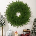 thumbnail image 1 of EWASWON Christmas 16 Inch Artificial Green Christmas Wreath - Front Door Decor, Indoor Outdoor Holiday Winter Wreath with Grapevine Base, 1 of 6