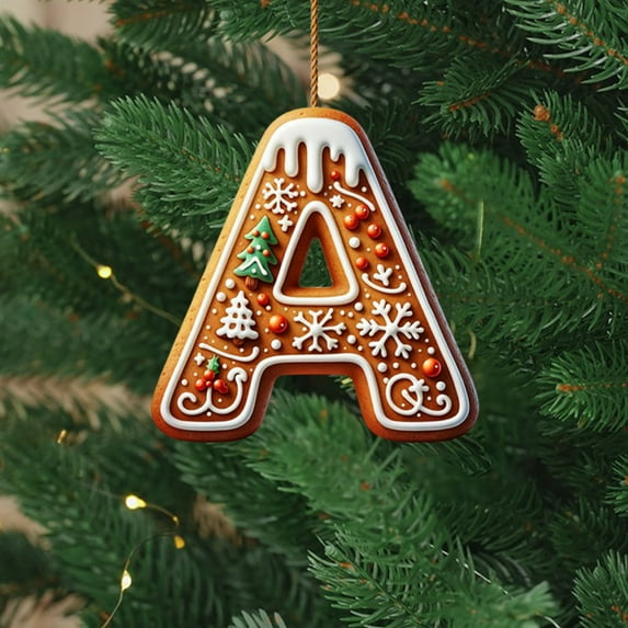 EWASWON Christmas 1pc Christmas Alphabet Ornament Letter A - 8cm Acrylic Santa Hat Design, DIY Personalized Hanging Decor for Christmas Tree Home