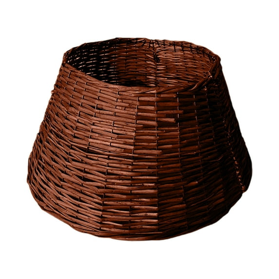 EWASWON Christmas 22 Inch Natural Wicker Christmas Tree Collar - Scandinavian Vintage, Brown, Odorless Eco-Friendly - Alternative to Tree Skirt for Holiday Decor