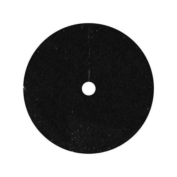 EWASWON Christmas 24-Inch Black Sequin Christmas Tree Skirt - Vintage Style Sparkling Holiday Decor for Home & Christmas Party, Polyester Fabric