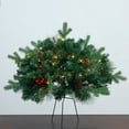 thumbnail image 1 of EWASWON Christmas 24 Inch Green Artificial Christmas Tree, Staked Outdoor Pre-Lit LED with 8 Lighting Modes, Battery-Powered, Sturdy Tripod Base - Holiday Decor, 1 of 5