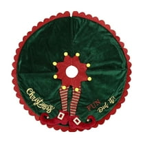 EWASWON Christmas 24 Inch Green Christmas Tree Skirt - Reusable Fabric, Easy Install, Hides Tree Stand for Holiday Home Decor