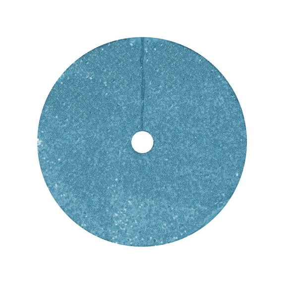 EWASWON Christmas 24 Inch Sequin Christmas Tree Skirt - Vintage Sky Blue Shimmering Holiday Decor, Glitter Tree Skirt for Christmas Party & Home Decoration