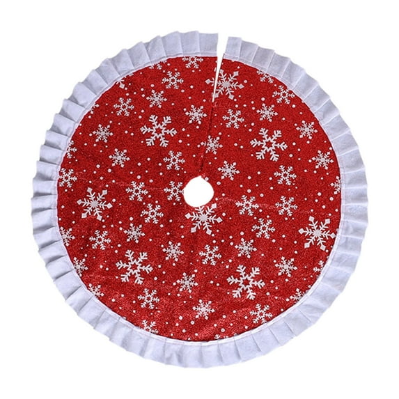EWASWON Christmas 36 Inch Christmas Tree Skirt, Multicolor Polyester, Washable Reusable, with Snowman Snowflakes, Festive Decor for Home Office Party