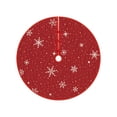 thumbnail image 1 of EWASWON Christmas 48 Inch Red Plush Christmas Tree Skirt with Snowflake Design - Easy to Install for Christmas Party Decor, 1 of 6