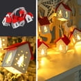 thumbnail image 1 of EWASWON Christmas 6.6Ft USB Christmas String Lights, 10 Red Wooden House Warm White LED, Hollow Out Xmas Tree Pattern, Indoor Outdoor Holiday Decor, 1 of 6