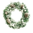 thumbnail image 1 of EWASWON Christmas Artificial Christmas Wreath, White 11.8 Inch Xmas Wreath - Durable Holiday Decor for Door Hanging, Window Decoration, 1 of 6