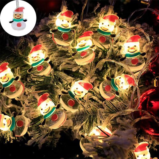EWASWON Christmas Christmas Snowman LED String Lights, 3M 20 Lights, Multicolor, Battery Operated for Xmas Party & Home Decor