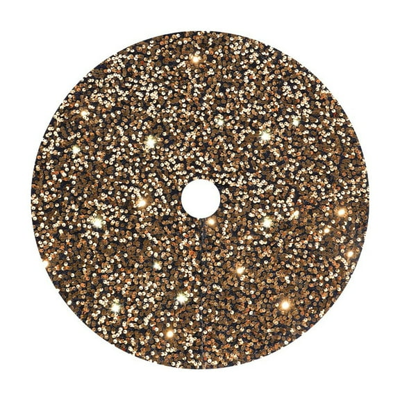 EWASWON Christmas Christmas Tree Skirt 24 Inch, Yellow Sequin Shimmering, Easy Install & Machine Washable, Reusable for Holiday Party Decor