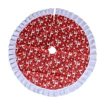 EWASWON Christmas Christmas Tree Skirt 36 Inch Multicolor Polyester Reusable with Snowflake & Snowman Design Farmhouse Holiday Decor for Home Office