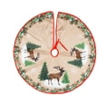 thumbnail image 1 of EWASWON Christmas Christmas Tree Skirt, Santa & Reindeer Design, 47 Inch/120cm Green Polyester, Festive Christmas Decorations for Holiday Trees, 1 of 6
