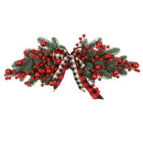 EWASWON Christmas Christmas Wreath with Red Berries - 2025 Festive Holiday Door Decor, Durable Indoor Outdoor Hanging Wreath for Home