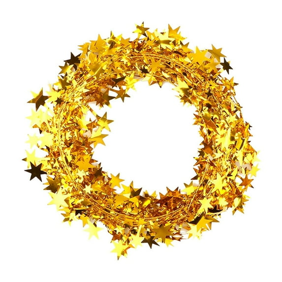 EWASWON Christmas Gold Star Copper Wire String Lights, 50 LED Battery Operated, Flexible for Christmas Decor, DIY Wreath, Wedding Party