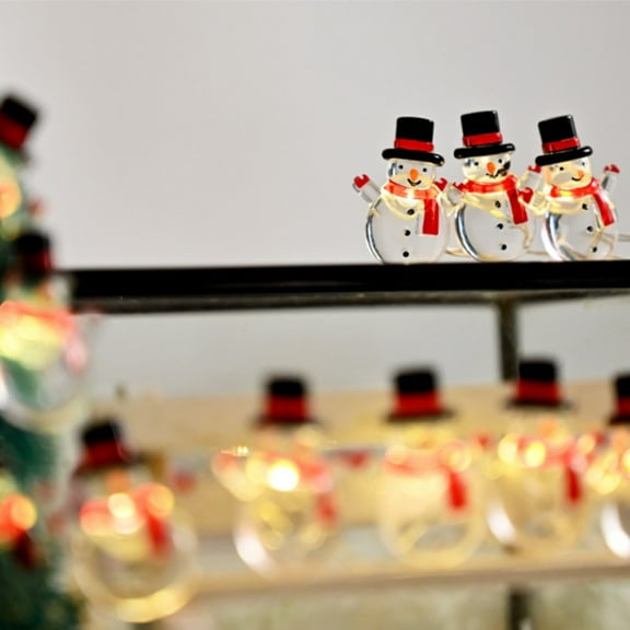 EWASWON Christmas LED Christmas String Lights, 20 LED Snowman Decor, Warm White USB Powered, 2m Indoor Outdoor Holiday Decor for Christmas Party Bedroom Window