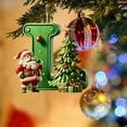 thumbnail image 1 of EWASWON Christmas Letter Ornament - Acrylic 8cm/3 Inch, Santa Hat Design, DIY Personalized, Single Letter L, Xmas Tree Decor for Home Office, 1 of 5