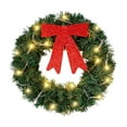 thumbnail image 1 of EWASWON Christmas Lighted Christmas Wreath, 15 Inch Artificial Holiday Decor with 20 LED Lights, Door Hanging Xmas Wreath Decoration, 1 of 6