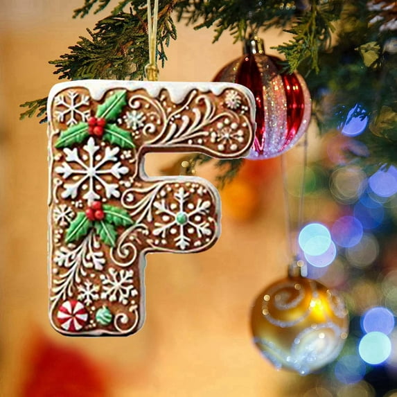 EWASWON Christmas Personalized 26 Letters Santa Hat Acrylic Christmas Tree Ornaments, 3 Inch - DIY Customizable Hanging Decor for Xmas Home Office