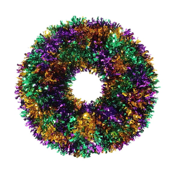 EWASWON Christmas Pre-lit Multicolor Christmas Wreath - Front Door Decor, Indoor Outdoor Carnival Party Ornament, Festive Xmas Gift (Battery Box Included, No Batteries)