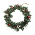 thumbnail image 1 of EWASWON Christmas Red 12 Inch Artificial Christmas Wreath with Cranberry Berries & Pine Cones - Easy to Hang, Indoor Outdoor Front Door Holiday Decoration, 1 of 6