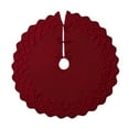 thumbnail image 1 of EWASWON Christmas Red 48 Inch Large Christmas Tree Skirt, Chunky Knit with Ruffled Bow, Vintage Rustic Decor for Holiday Party & Gifts, 1 of 6
