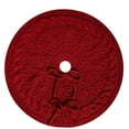 thumbnail image 1 of EWASWON Christmas Red Cable Knit Christmas Tree Skirt - 18 Inch, for Small/Pencil Trees, with Ties, Soft Reusable Holiday Decor, 1 of 6