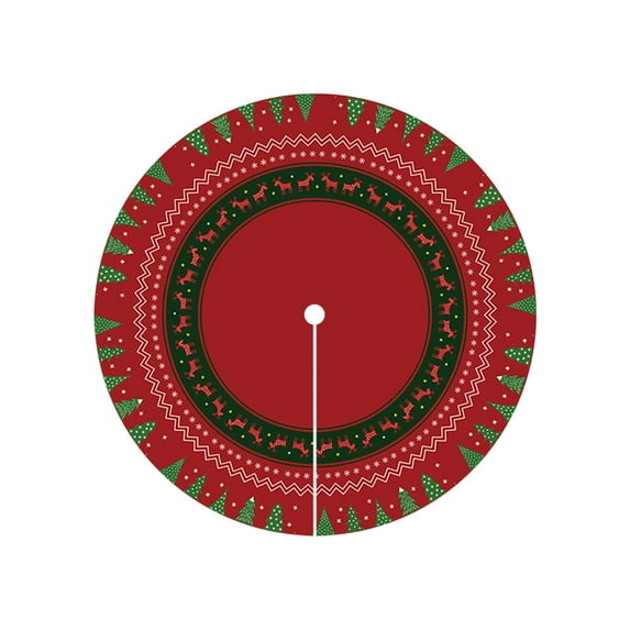 EWASWON Christmas "Red Christmas Tree Skirt 31.4 Inch - Round Non-Slip Polyester Mat, Modern Holiday Decor for Living Room Bedroom"