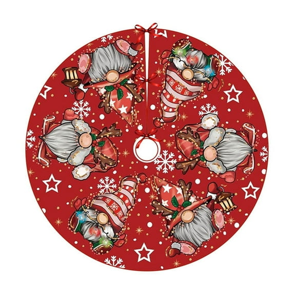 EWASWON Christmas Red Christmas Tree Skirt - 36 Inch Classic Design, Polyester Material, Festive Holiday Decor for Tree Base, Perfect Xmas Gift