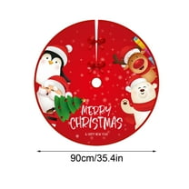 EWASWON Christmas Red Velvet Christmas Tree Skirt - 48 Inch Plush, Adjustable with Easy Closure, Festive Christmas Decoration for Holiday Decor