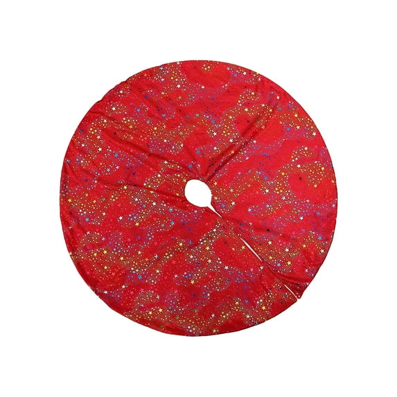 EWASWON Christmas Red Velvet Christmas Tree Skirt with Gold Foil - 35 Inch Large Tree Skirt for Christmas Party Decorations & Holiday Gift