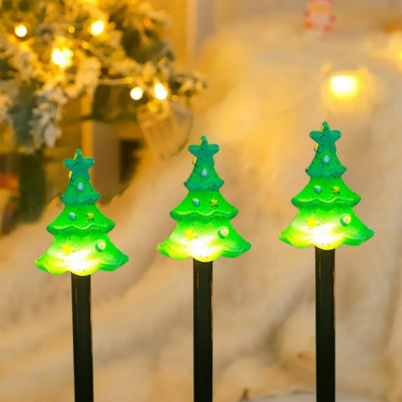 EWASWON Christmas Solar Christmas Outdoor Lights, Green Ground Plug String Lights with Snowman Candy Elements, Solar-Powered Yard Patio Decorative Lights for Christmas